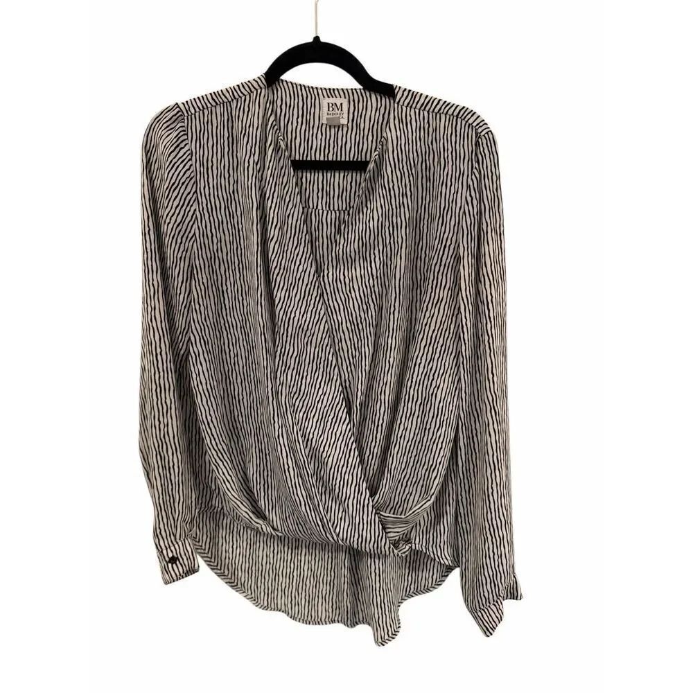 Badgley Mischka Black and White Stripe Blouse- size M